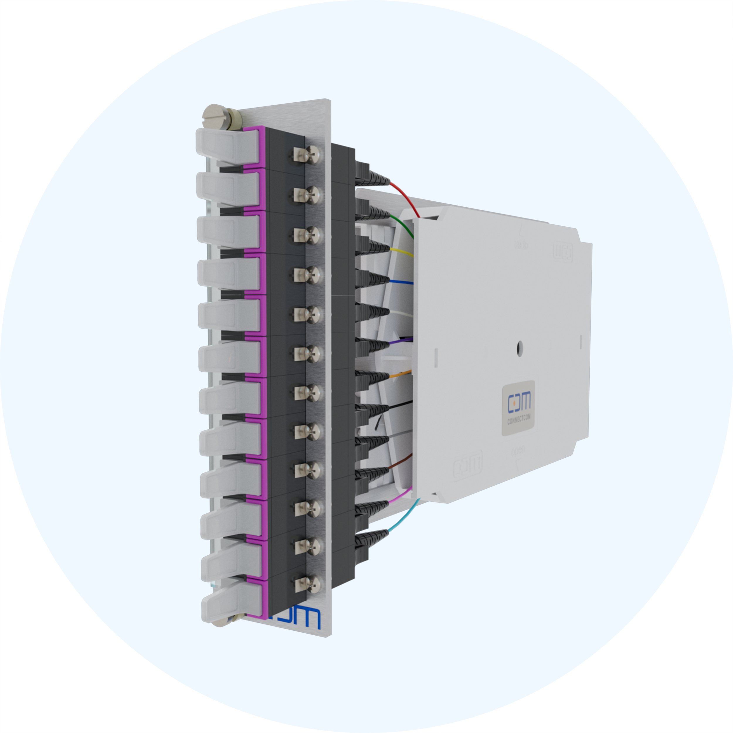modules d'épissures et SpiderLINE 3U/7TE - Connect Com AG